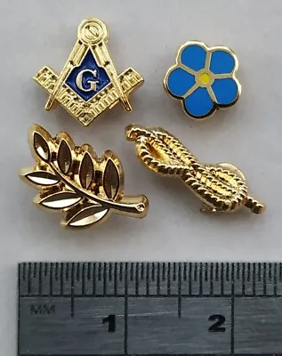 *SMALL* Masonic Pin Badge Set ( Set Of 4 ) Men's Lapel Gift Set Freemason • £9.99
