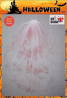 £9.99 • Buy UK Dead Bridal Blood Veil Halloween Fancy Dress Costume Party Horror Bride To Be