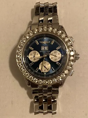 Breitling Windrider Crosswind Custom 6CTW Diamond Bezel 44mm Watch A44355 • $4500