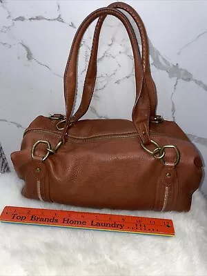 $38 • Buy SIGRID OLSEN Soft Brown Leather Shoulder Bag Handbag Satchel Purse