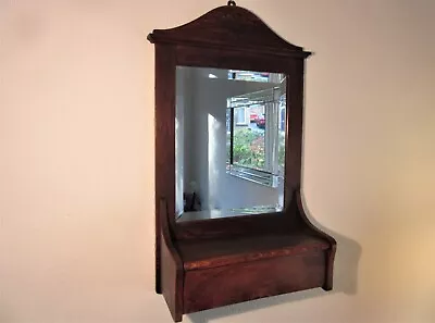 £21.20 • Buy Victorian Oak Hall Mirror With Glove/Candle  Holder - NO RESERVE