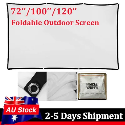 $25.98 • Buy AU Foldable Projector Screen Portable Outdoor Home Movie Cinema 16:9 HD 1080P