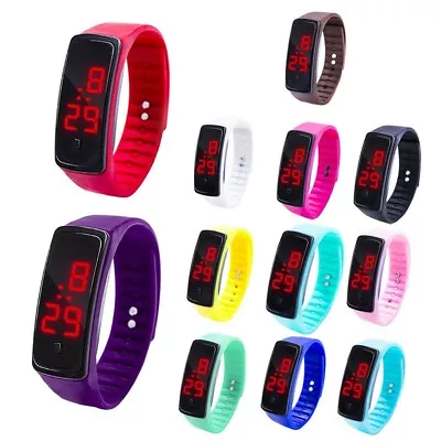 LED Digital Display Bracelet Watch Children Kids Students Silica Gel Sport Watch • $0.99