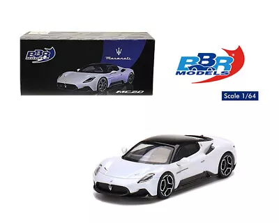 BBR Models 1:64 Maserati MC20 (Bianco Audace White) Diecast Model BBRDIE6401 • $18.99