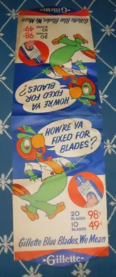 Vintage 1952 GILLETTE Blue Blades Store Advertising With SHARPIE The PARROT • $19.99