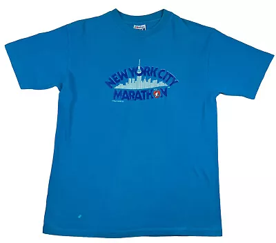 Hanes T Shirt Men L 1982 New York Marathon Vintage Single Stitch Made In USA • $25.98