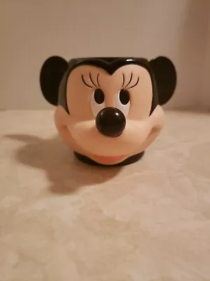 Vintage Applause Disney Minnie Mouse Head Face Plastic Cup Mug 3D • $7.99