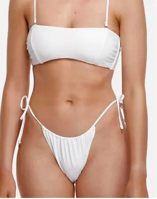 TIGERLILY | NEW W/Tags White Essentials High Argentina Bikini - Size 10 • $40