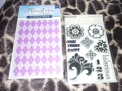 Sheet Of My Mind's Eye Stamps + Hunkydory Moonstone Embossing Folder New • £7.95