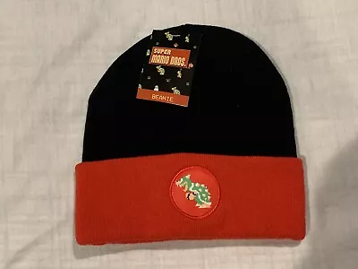 [NEW] Super Mario Bros Pixel Bowser Black Red Beanie  Offical Nintendo • $10