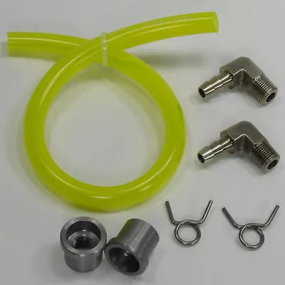 Motorcycle YELLOW Fuel Hose FLUSH Gas Gauge Sight Window NICKEL Barbs Made N USA • $29.95