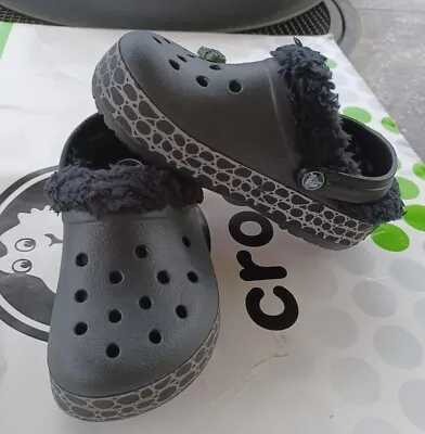 CROC CROCTILE MAMMOTH GABE CAYMAN CLOG SLIP ON SHOE~Black~Kid Toddler C12/13~NEW • $28.95