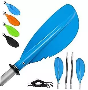  Kayak Paddle88in 4 Pieces Boat Oars Kayak PaddlesHeavy Duty Aluminum Blue • $57.21