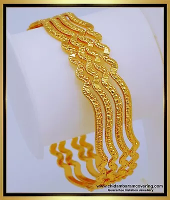 Indian Pakistani 22ct Gold Plated Bangles Size 2.10 • £17.90