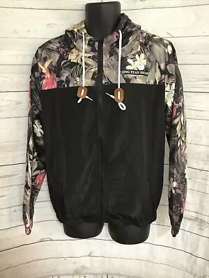 Qing Yuan Shui Fashion Collection Men’s Windbreaker Jacket Floral / Black • $19.99