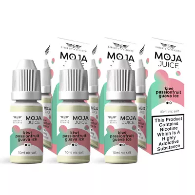 Moja Juice Vape E-Liquid Kiwi Passionfruit 10mg Nic Salt 10ml 50/50 Pack Of 3 • £9.99