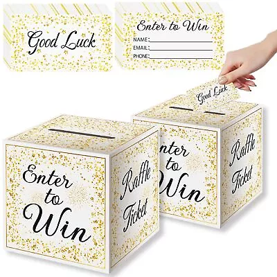 Golden Brass Donation Box – Raffle Ballot And Safe Suggestions Box Comes Wi... • $20.76