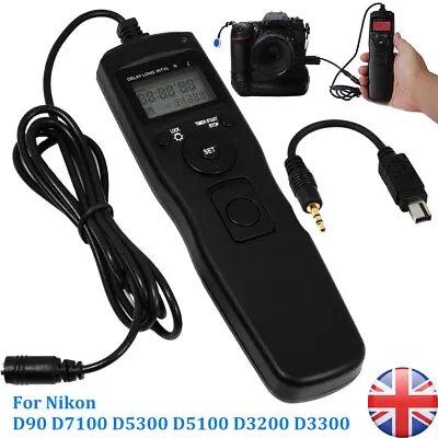 Intervalometer Timer Remote Shutter For Nikon D90 D7100 D5300 D5100 D3200 D3300 • £14.78