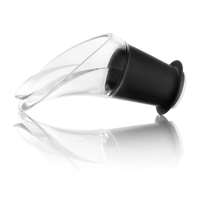 $11.95 • Buy Vacu Vin Crystal Wine Server / Pourer Set Of 2, Black