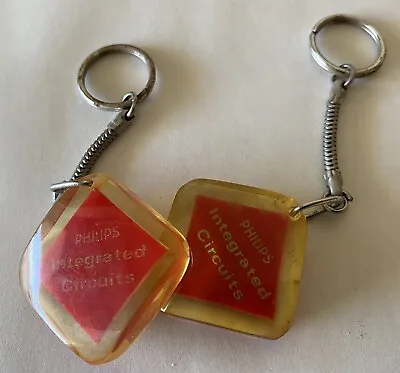 Vintage Pair Philips Integrated Circuits Key Rings To Go With Your Philips Radio • $20