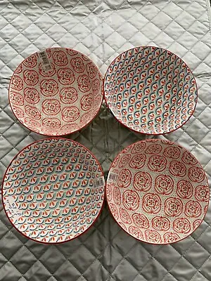 KitchenCraft 4 Piece Ceramic Cereal/Dessert Bowl 'Brights' Designs 15 Cm • £26