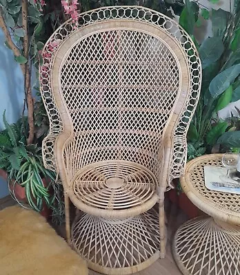 Cane Bella Conservatory Peacock Chair. Intricate Weave And Retro Design. • £179