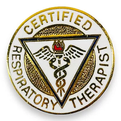 1977 Certified Respiratory Therapist Enamel And Gold-Tone Medical Caduceus Pin • $9.59