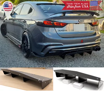 Black Rear Bumper Shark Fins Apron Splitter Diffuser Winglet Valence For Subaru • $78.99