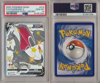 $304.49 • Buy 3Charizard V - 079/073 - PSA 10 GEM MT - Shiny Ultra Rare Pokemon WK3