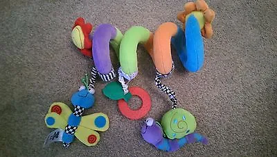 Play To Learn Baby Spiral Activity Toy Crinkle Dragonfly Musical Snail Teething • £10.79