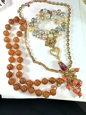 Vintage Necklace Lot Joan Rivers KJL Nolan Miller  Avon 4 Pieces Costume • $52.80