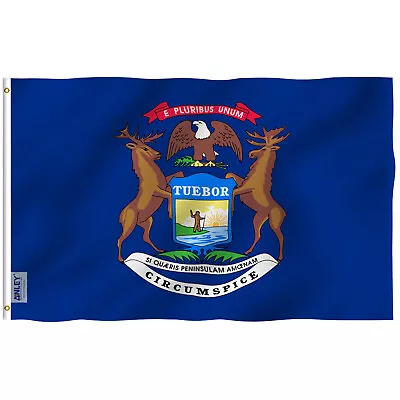 Anley Fly Breeze 3x5 Feet Michigan State Flag - Mich. MI Flags Polyester • $7.95