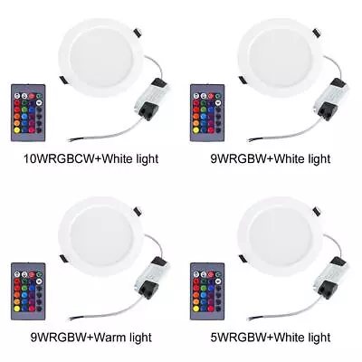 Color Changing Led Downlights Ceiling Dimmable LED Recessed Ceiling Lights RGBW • £9.19