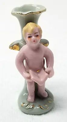 Cherub Singing Bud Vase Porcelain 1950s Angel Japanese Small Vintage • $15.95