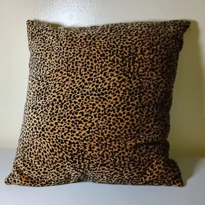 MCM Vibe Leopard Cheetah Velvet Throw Pillow Accent Modernist Gift Tactile Glam • $20.99