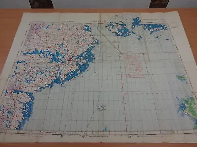 WW2 RAF Map Of  STOCKHOLM  With Drawing Of FOUR ENGINED BOMBER To Rear (B17 ?) • £37.50