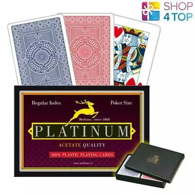 Platinum Acetate Quality Playing Cards Deck Modiano Regular Index Blue Red New • $39.15