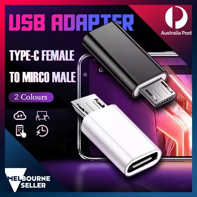 USB Type-C Female To Micro USB Male Adapter Connector Converter Phone Andriod AU • $3.29