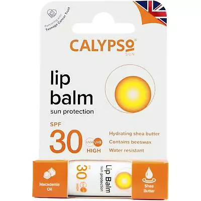 Lip Balm Shea Butter Seal Sun Water Resistant Calypso Macadamia Oil SPF 30 4.3g • £6.99