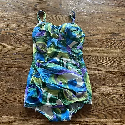 Vintage 1940’s 50’s Cole Of California Swimsuit Romper Wired Bra Bombshell Pinup • $89.99