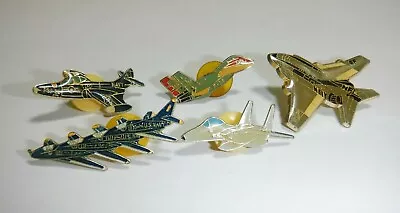 ~5~ Us Military Jet Aircraft Hat Lapel Pins F-9 F-14 F-16 Plane Navy Vintage #1 • $14.95