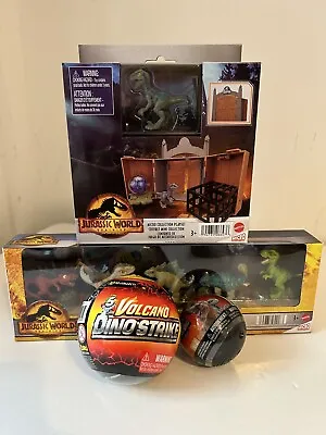 Jurassic World Toy Bundle Micro Collection Dinosaur  Figure Pack + Playset  New • £13.95