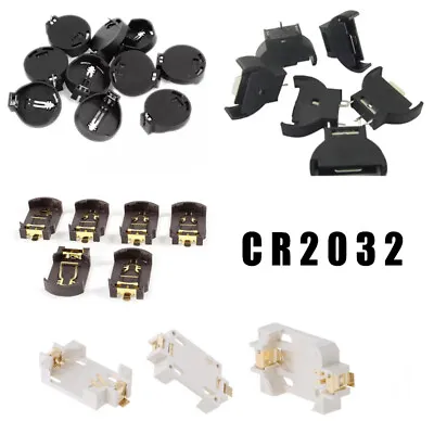 £1.38 • Buy CR2032 CR2025 3V/6V Button Coin Cell Battery Socket Holders Case Box Black/White