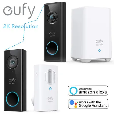 Eufy Security 2K Wi-Fi Video Doorbell Smart Door Ring Intercom Wireless Camera • $99.99