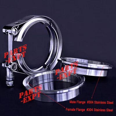 $28.99 • Buy PARTS-EXPT 3.25  Inch Stainless Steel  Flange V-band Clamp For Exhaust Downpipe