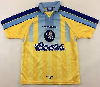 Chelsea FC 1995 1996 1997 Umbro Shirt Jersey Coors 1990s Away Vintage Youths 164 • £95.99