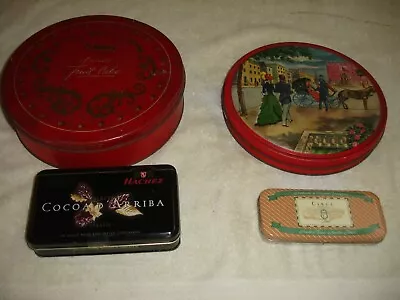 Vintage Schrafft's Round Fruit Cake Tin / Barricini Candies Tin & 2 Others • $4