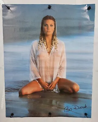 Bo Derek Sitting In Water Sexy Pinup Poster 22'x28'' Vintage 1979 Sheer Top • $23