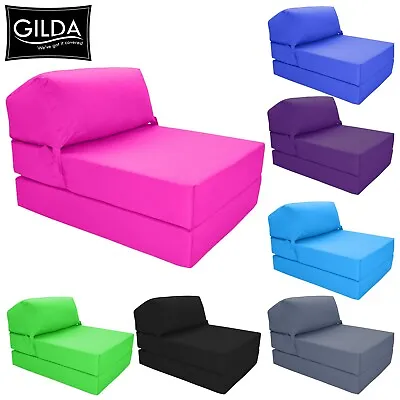£49.95 • Buy GILDA Fold Out Futon Single Guest Z Bed Chair Folding Mattress Sofa Bed Foam NEW