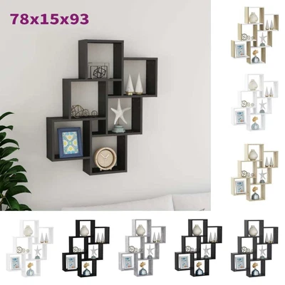 Wall Cube Shelf Chipboard Home Hanging Floating Shelf Multi Colours VidaXL • £31.99